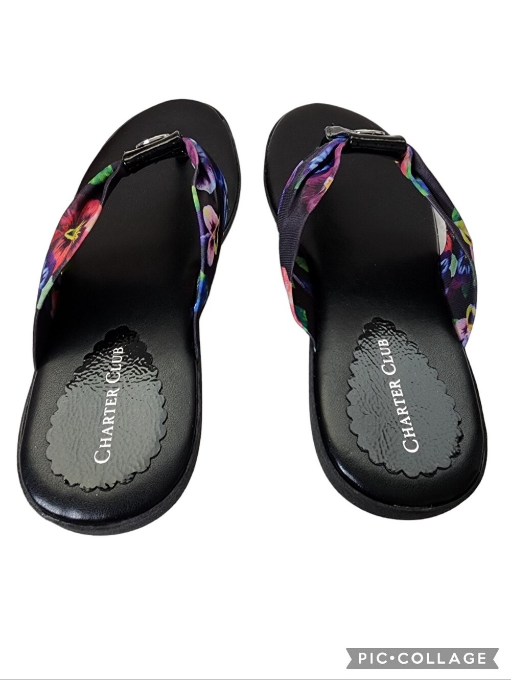 Charter Club Benjii sandals fabric cushioned flip flops sz 8m - Picture 3 of 15